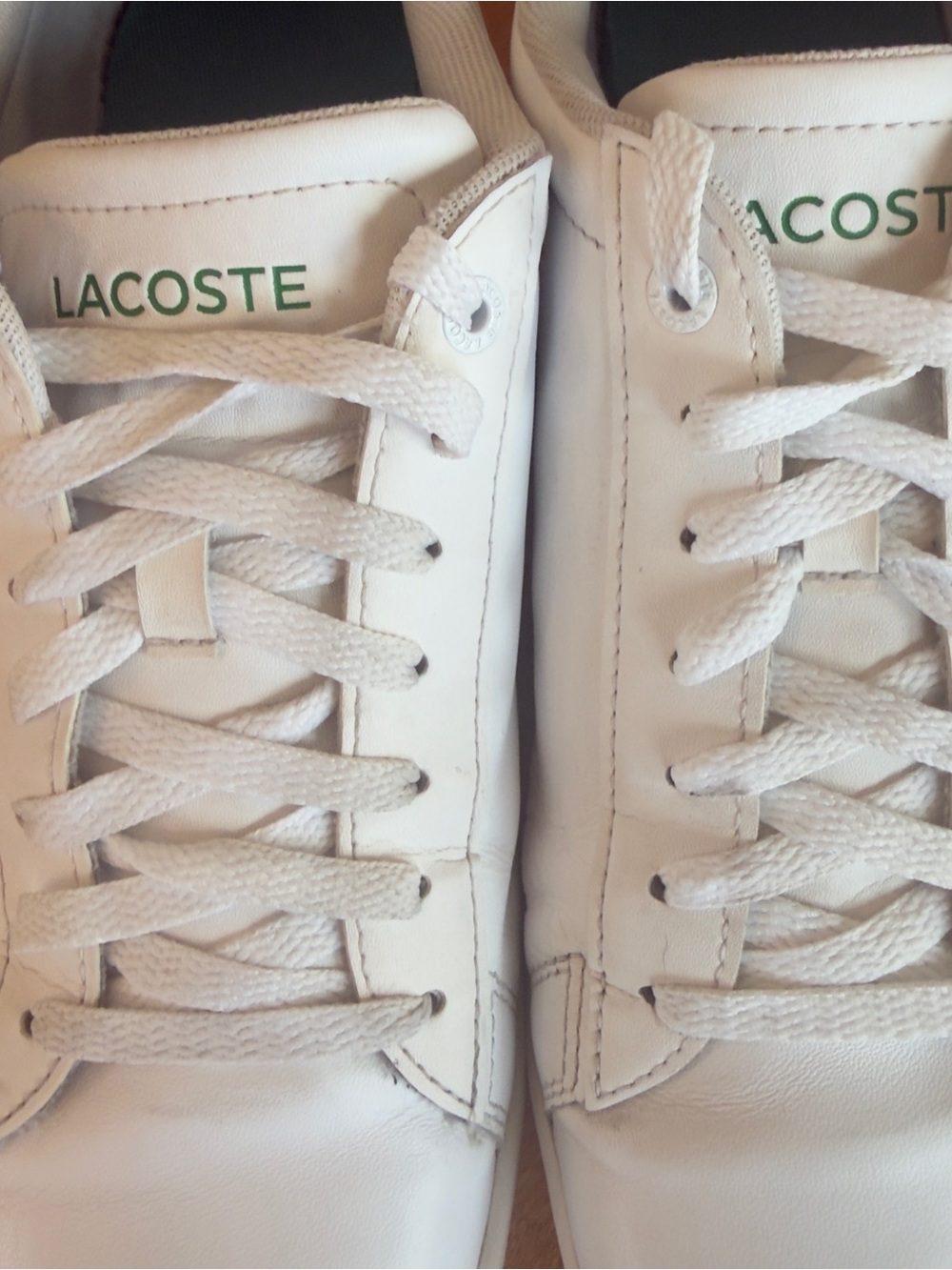 Lacoste White Leather Hydez Low-Top Sneakers Green Croc Logo Men’s 10 - Picture 9 of 16